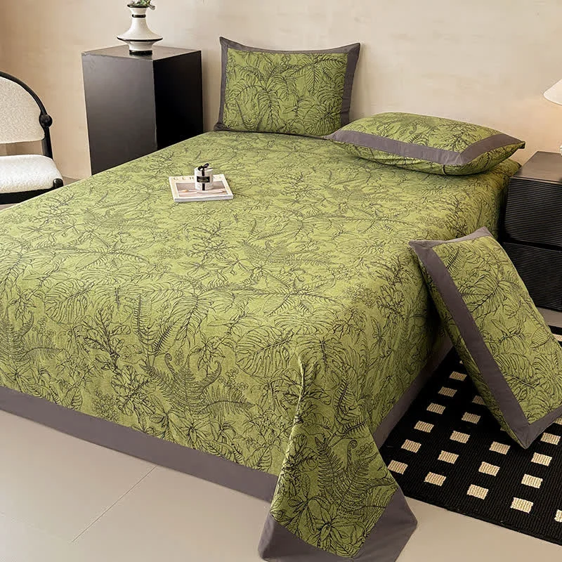 Casual Ownkoti Botanical Leaf Brushed Cotton Sheet Bedspread Smooth