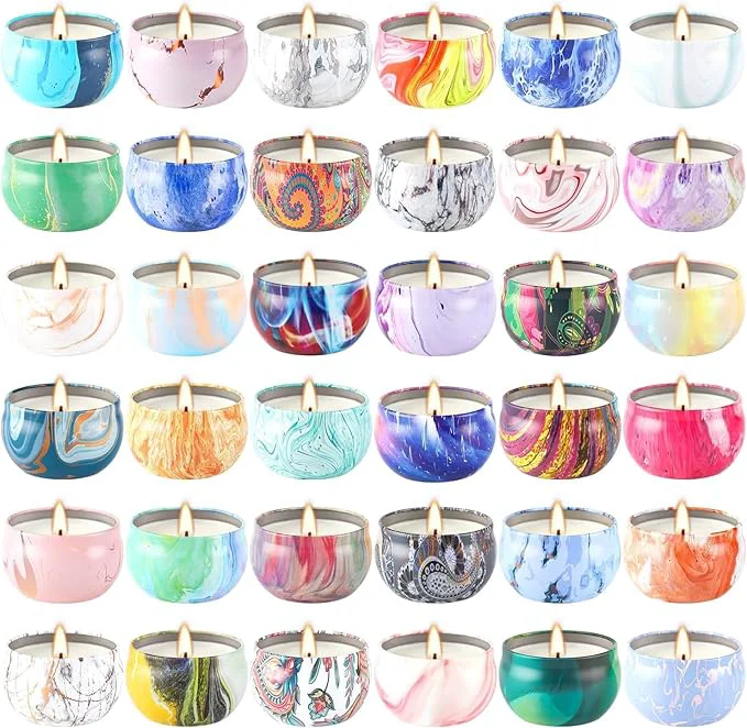 Traditional YOROXRG 36 Pack Scented Candles Soy Wax Travel Tin Jar Candles Aromatherapy Original Design