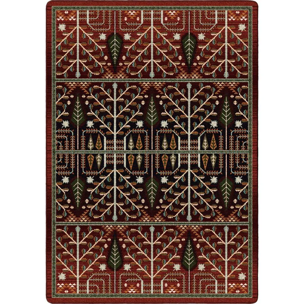 Minimalist Flourish Forest Rug – Garnet Fashionable