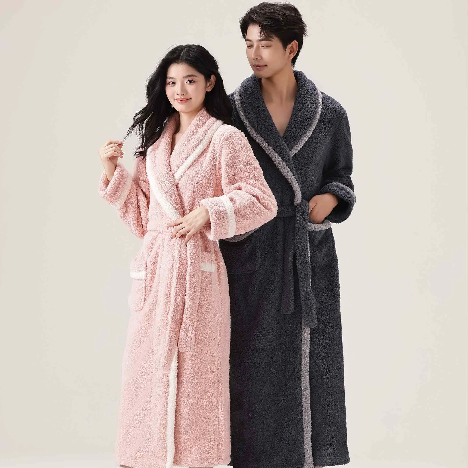 Crafted Ownkoti Unisex Fleece Plush Warm Robe Effective