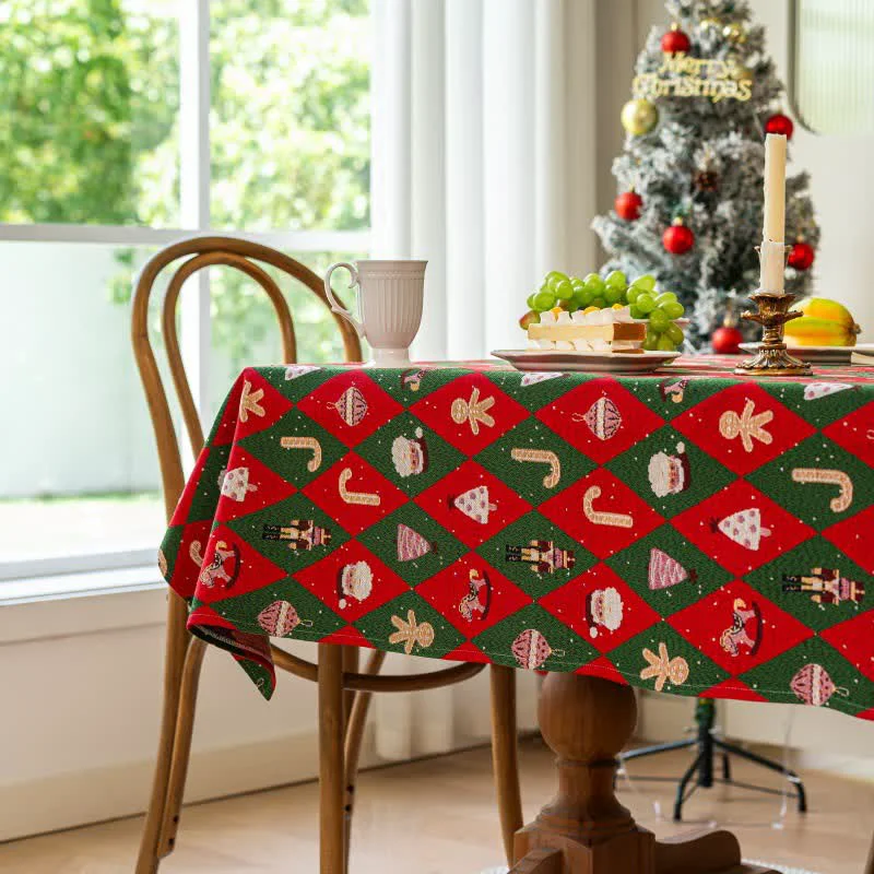 Clean Ownkoti Christmas Inspired Diamond Plaid Tablecloth Classic