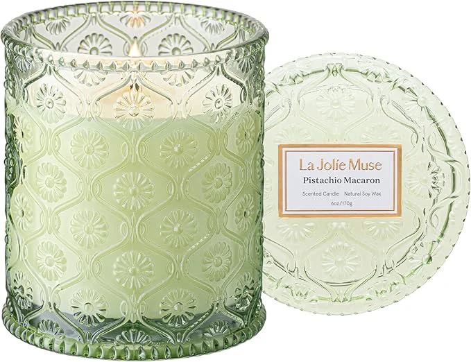User-Friendly LA JOLIE MUSE Pistachio Macaron Scented Candle Pistachio Milk Vanilla 6 High-Quality