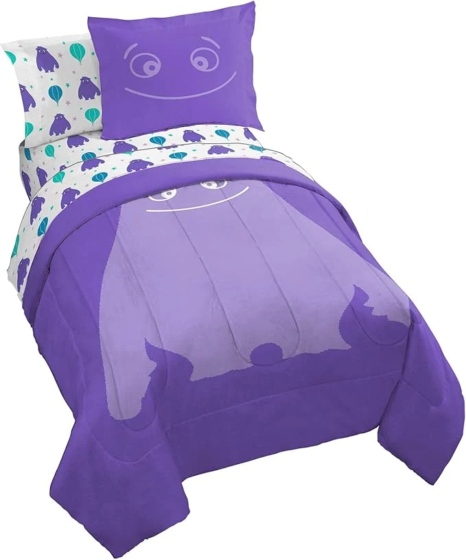Green Jay Franco IF Imaginary Friends Twin Comforter Set – Purple 5 Piece Bed Set Includes Sheet Set amp Pillow Covers – Super Soft Kids Bedding Features Blue Top-Quality