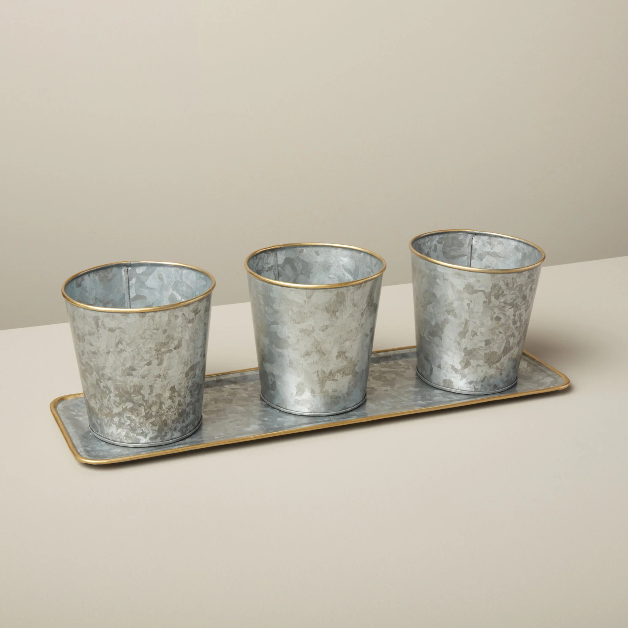 Versatile Galvanized Planter Trio High-End