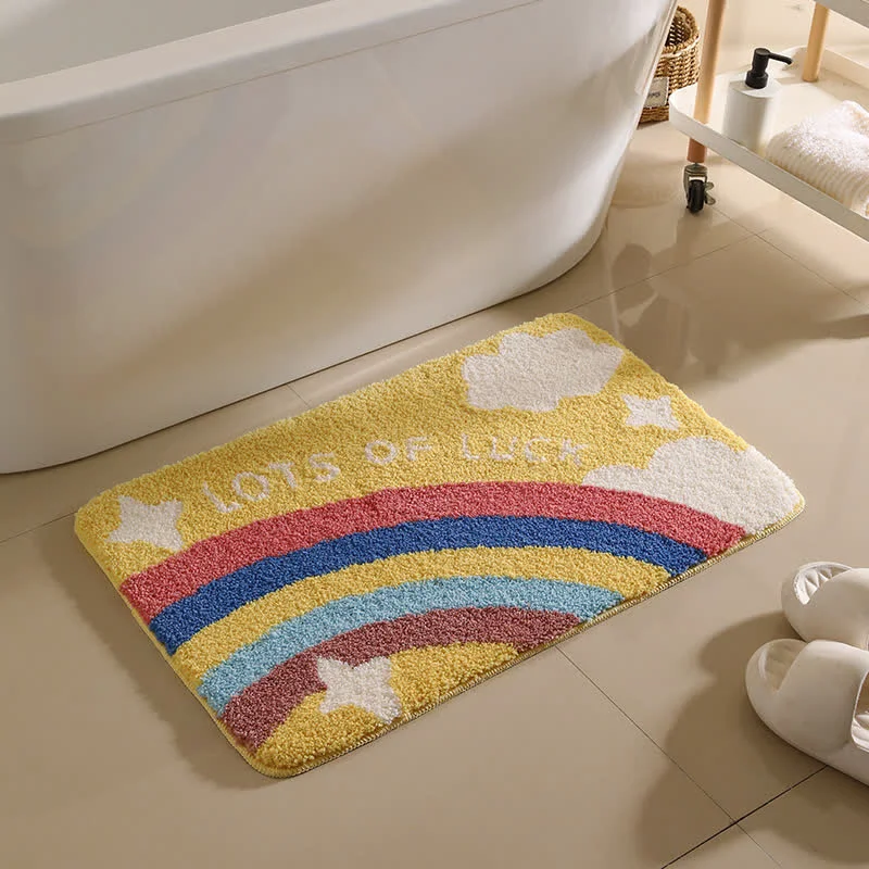 Classic Ownkoti Rainbow Star Pattern Non-slip Bath Mat First-Class