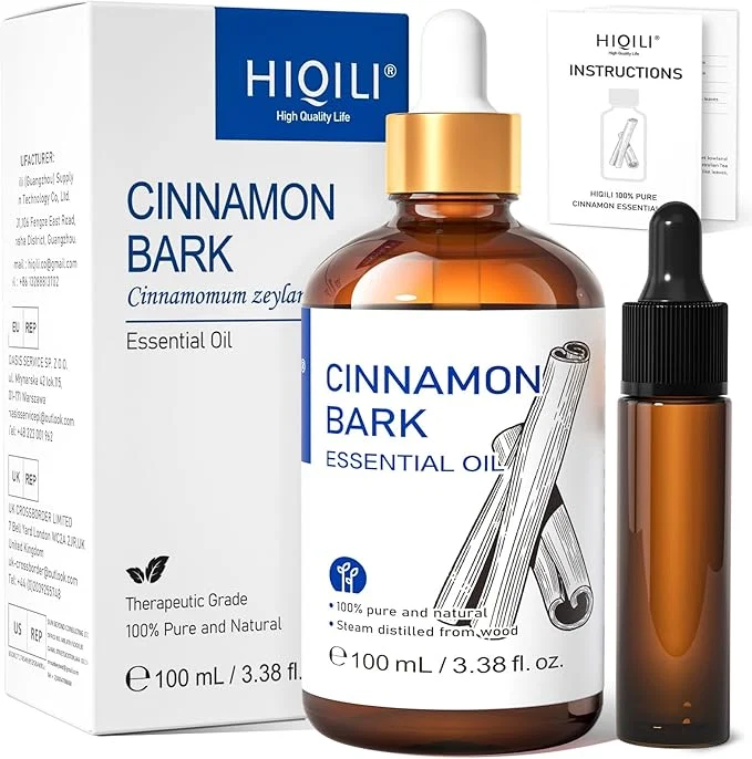 Eco-Friendly HIQILI Cinnamon Essential Oil for Spary Garden and Kitchen Enhanced