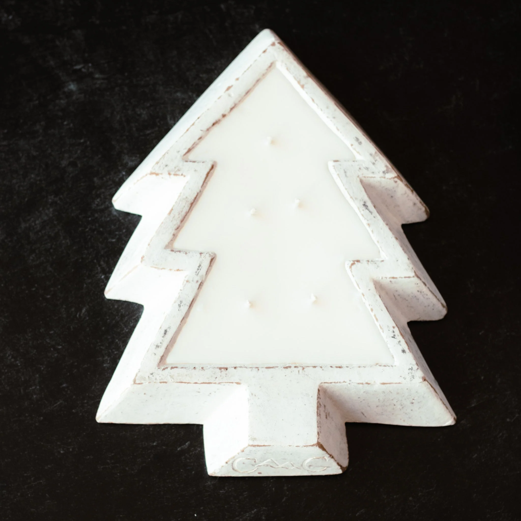 Refined White Pottery Christmas Tree Bowl Candle – Nana 39 s Apple Butter Recyclable
