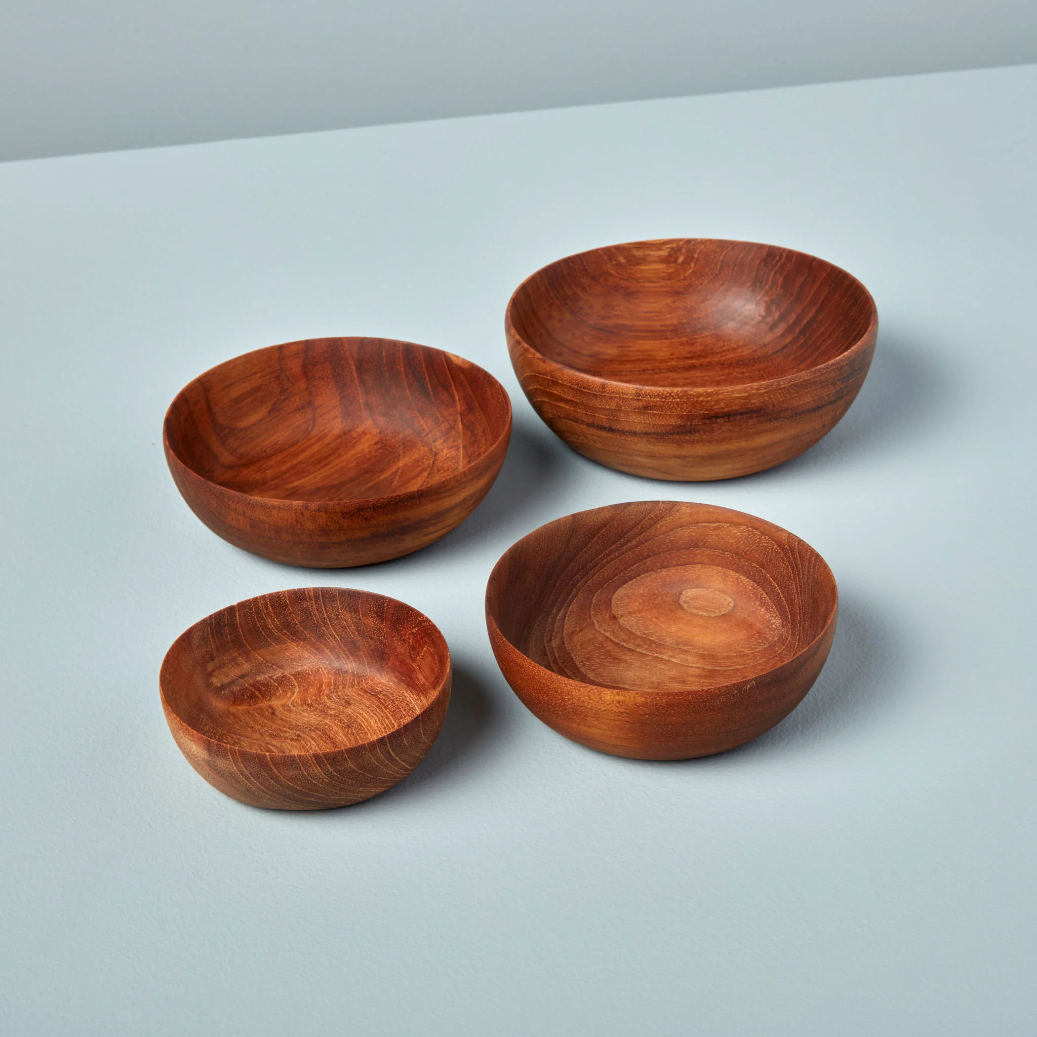 Relaxed Teak Nesting Bowls Set of 4 Green