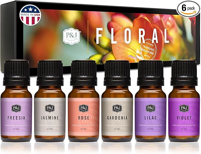 Trendy P J Trading Fragrance Oil Floral Set Violet and Gardenia Candle Scents Responsible