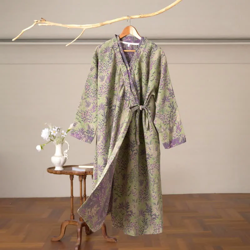Stylish Ownkoti Botanical Plant Ruffled Cotton Nightdress Next-Generation