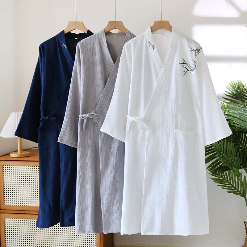 User-Friendly Ownkoti Unisex Bamboo Cotton Gauze Bathrobe Contemporary