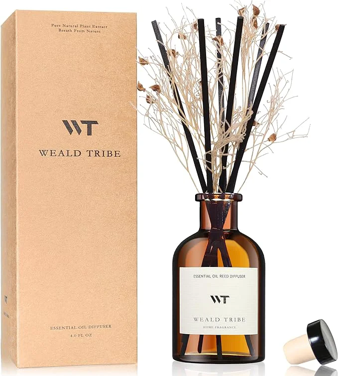 Luxury WEALD TRIBE Flower Reed Diffuser Set Clean White Linen Scent High-Grade