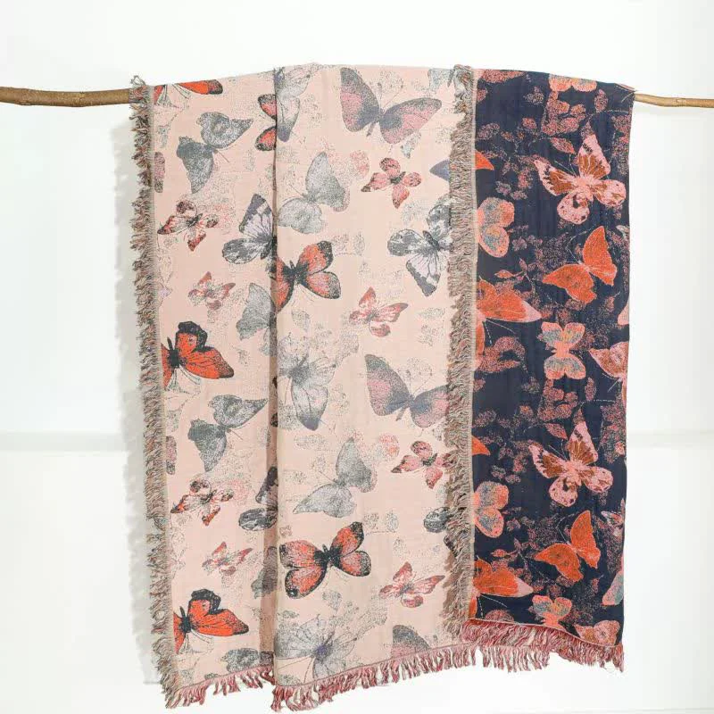 Eco-Friendly Ownkoti Elegant Butterfly Tassel Cotton Blanket Premium Material