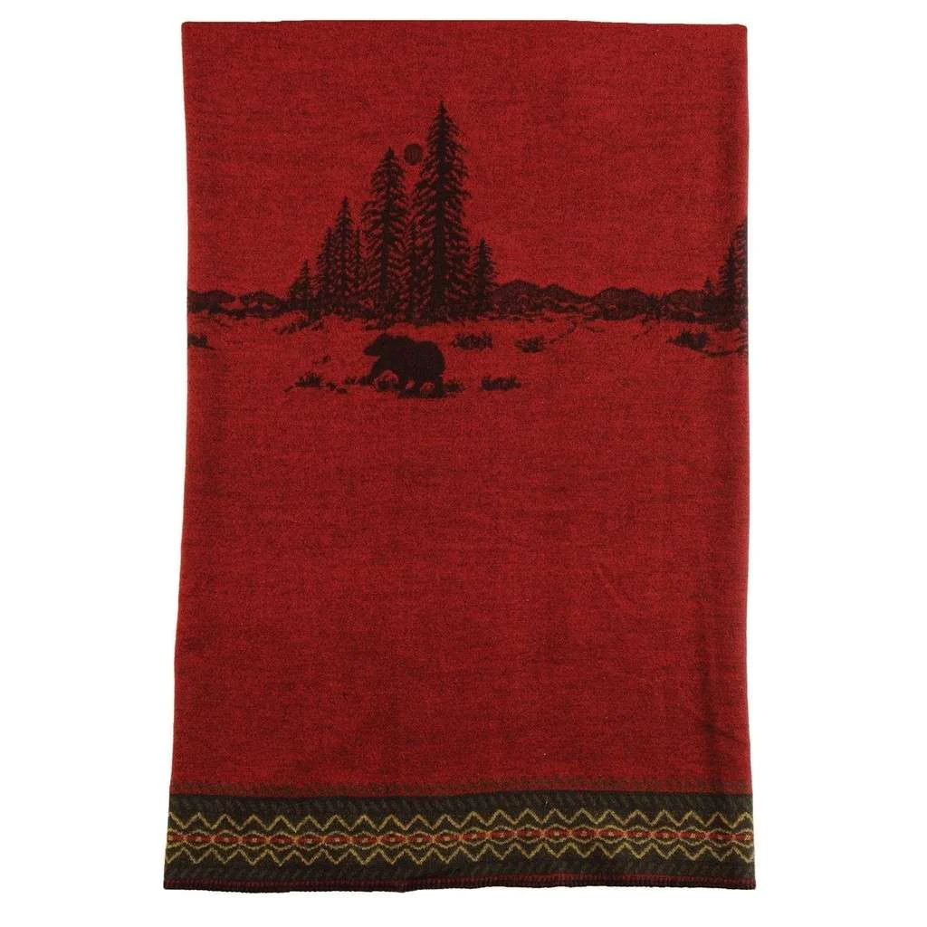 Innovative Wooded River Bear Throw Authentic