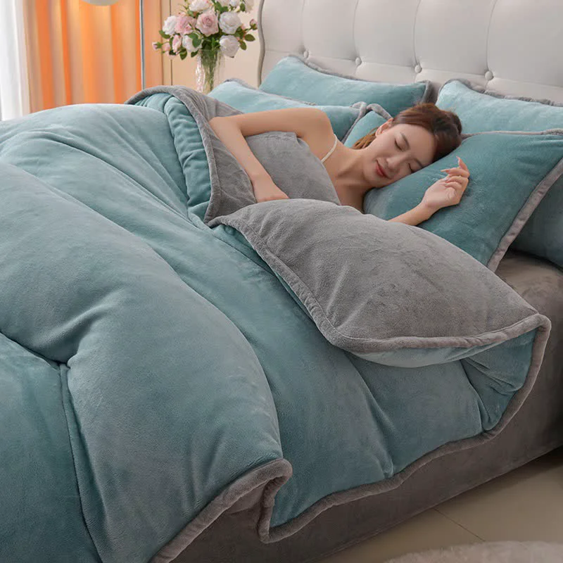 Trusted Ownkoti Reversible Solid Color Plush Bedding Set Exclusive