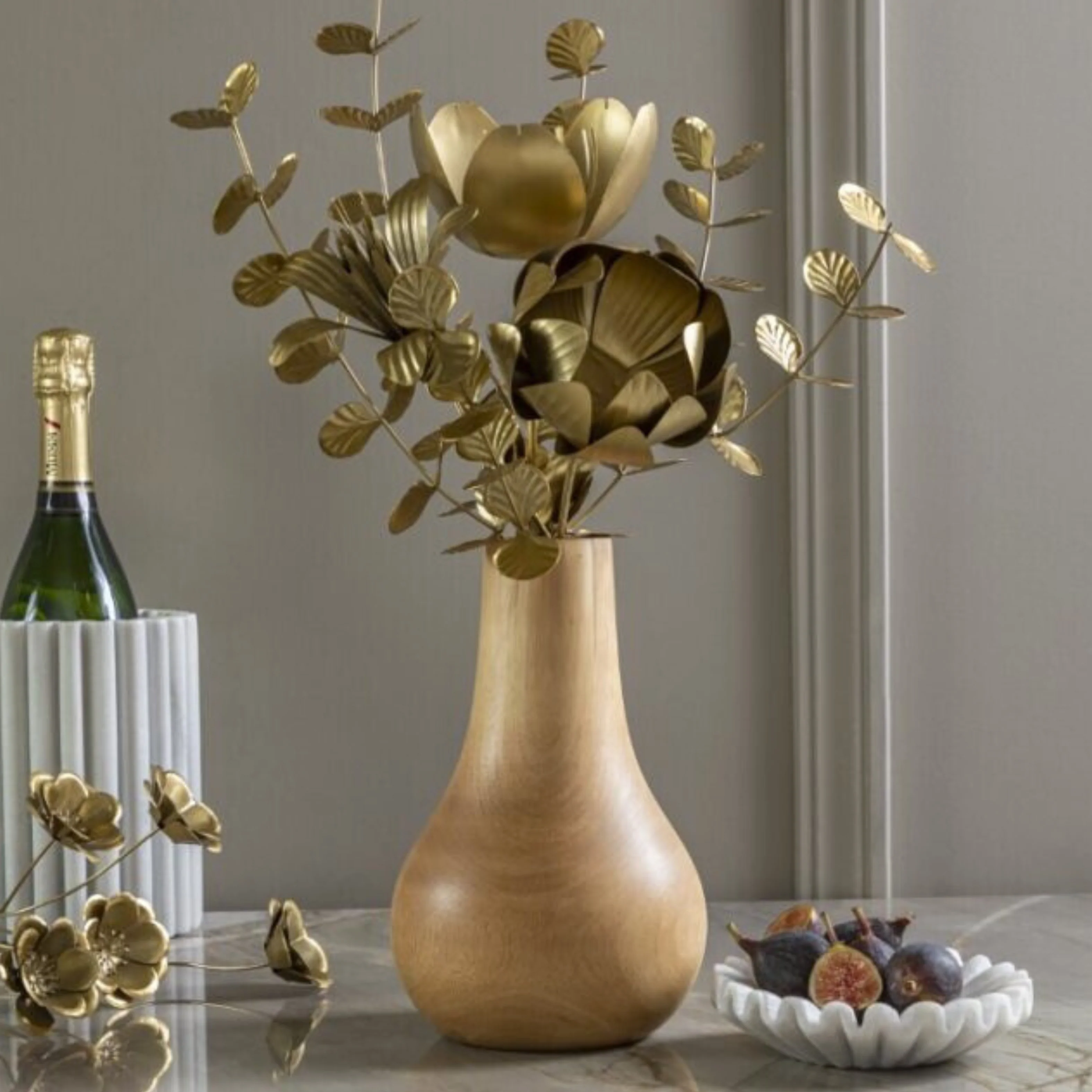 Organic Mango Wood Bulb Vase Natural