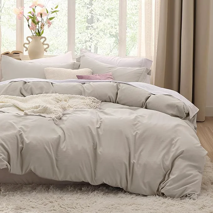 Original Design Bedsure California King Duvet Cover – Prewashed Cotton-Like Extra Soft Bedding Set Includes 1 Cal King Duvet Cover 104×98 Inches with Zipper Closure amp 2 Pillow Shams Linen Comforter Not Included Top-Quality