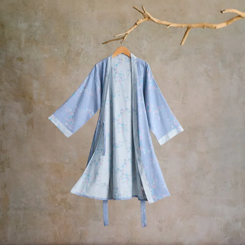 Smooth Ownkoti Graceful Plum Blossom Cotton Gauze Kimono Robe Durable