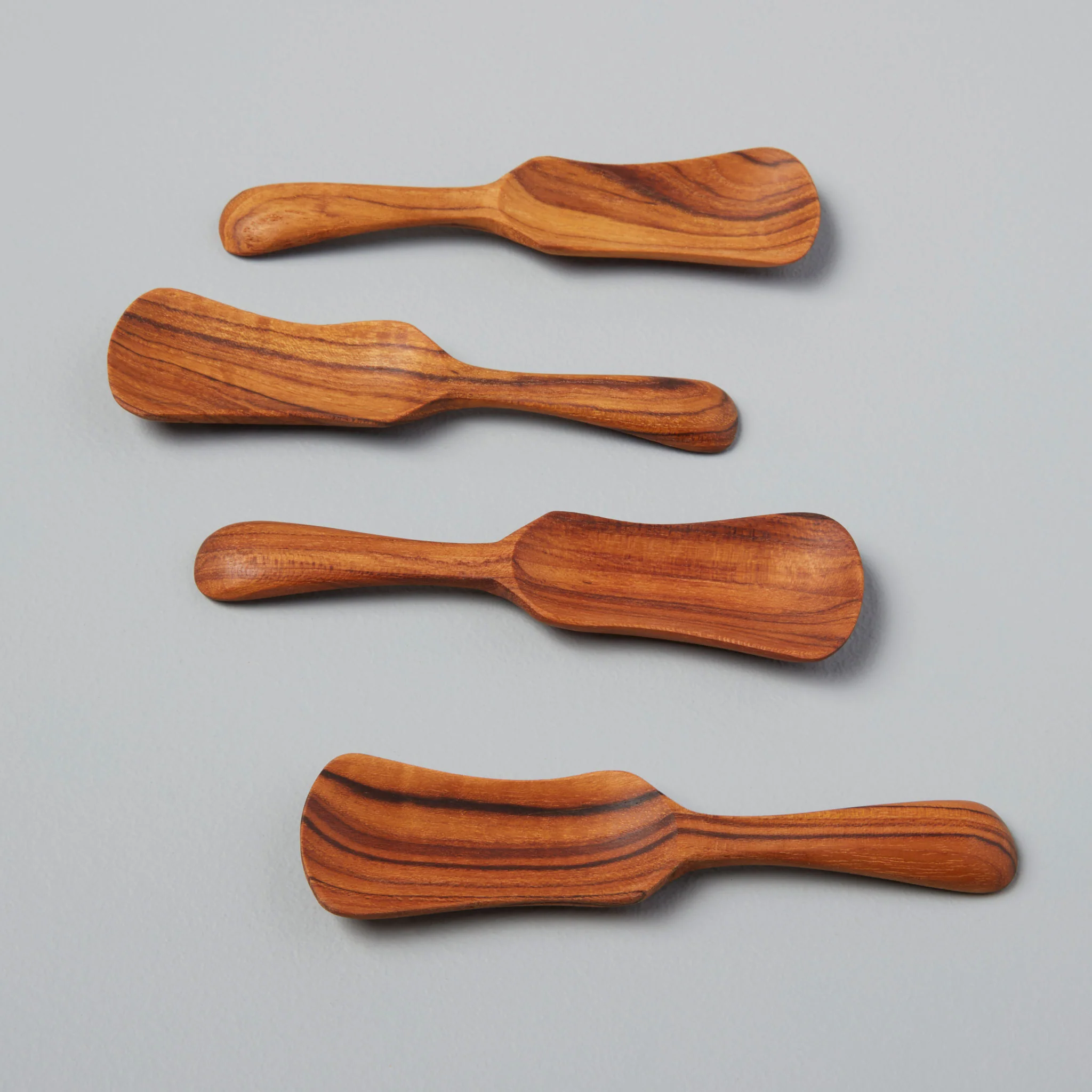 Practical Teak Paddle Scoops Set of 4 Smart
