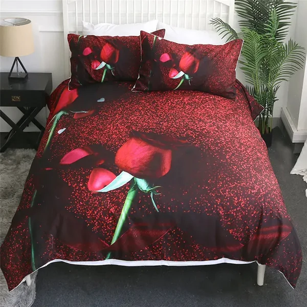 Sustainable Colorful Roses Duvet Cover Long-Lasting