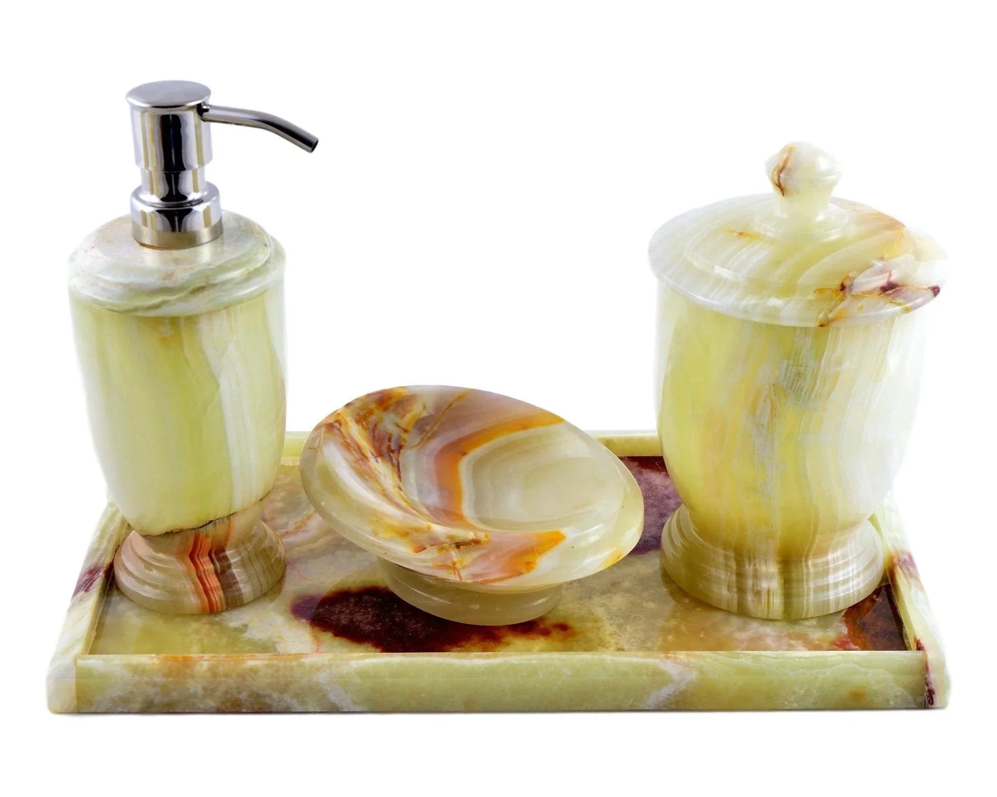 Convenient Pistachio Green Onyx Bathroom Accessory Set of Atlantic Collection Soft