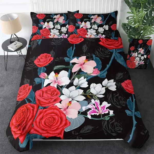 Excellent Colorful Roses Duvet Cover Crafted