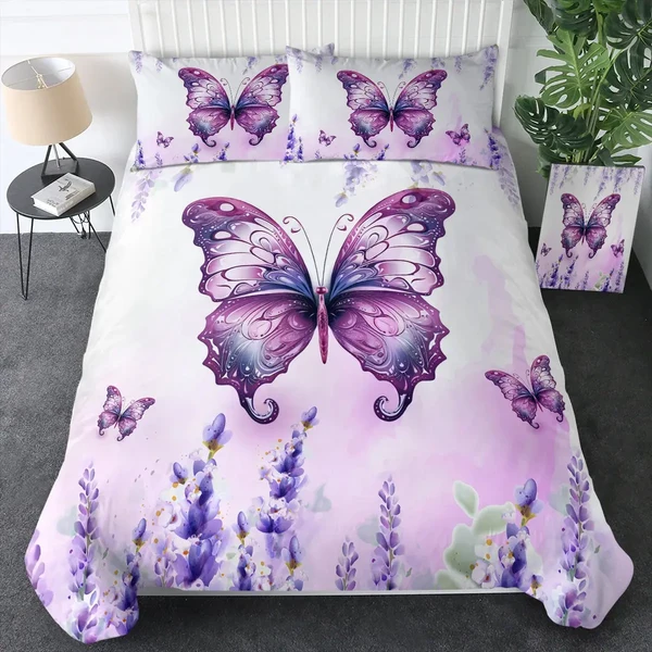 Natural Butterfly Duvet Cover Casual