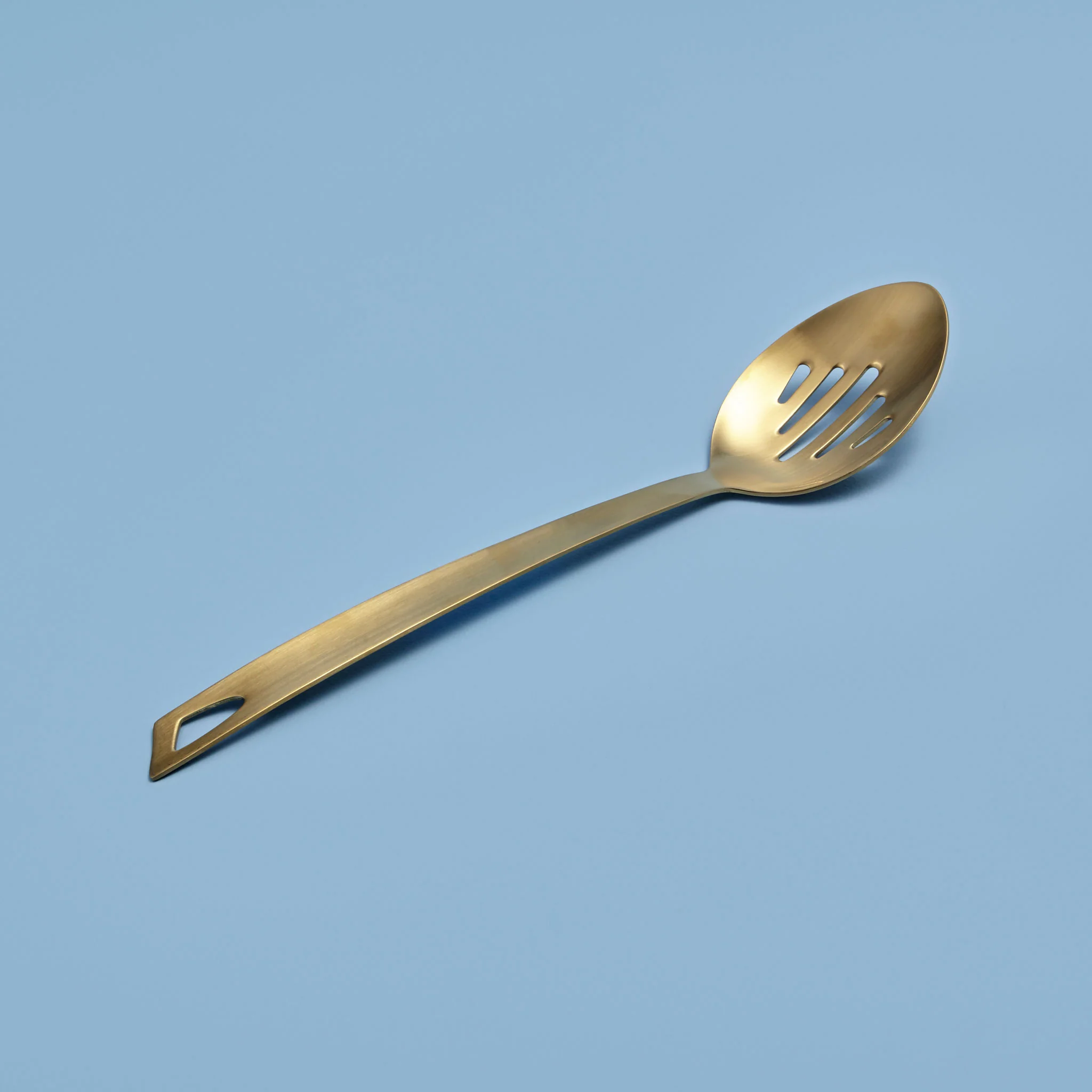 Convenient Matte Gold Slotted Spoon Natural