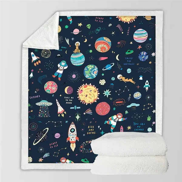 Soft Space Throw Blanket Recyclable