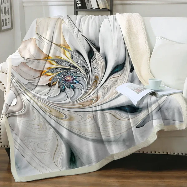 Contemporary Flower Throw Blanket Classic