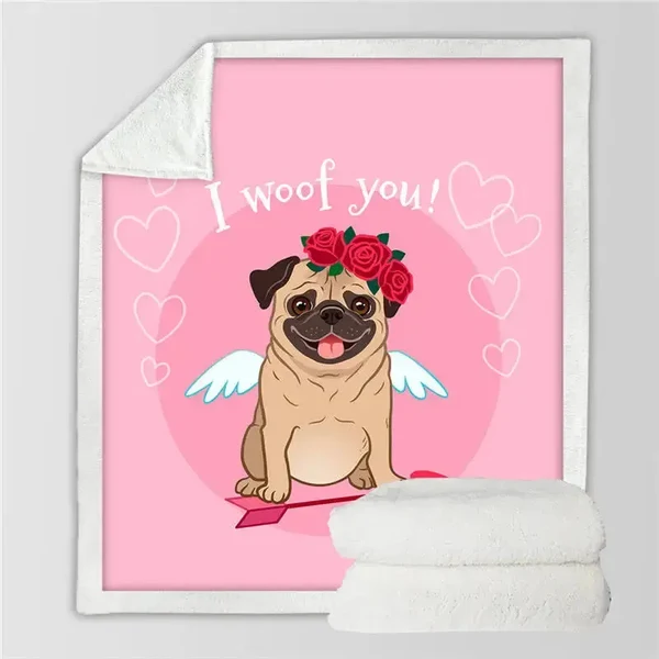 High-End Hippie Pug Throw Blanket Relaxed