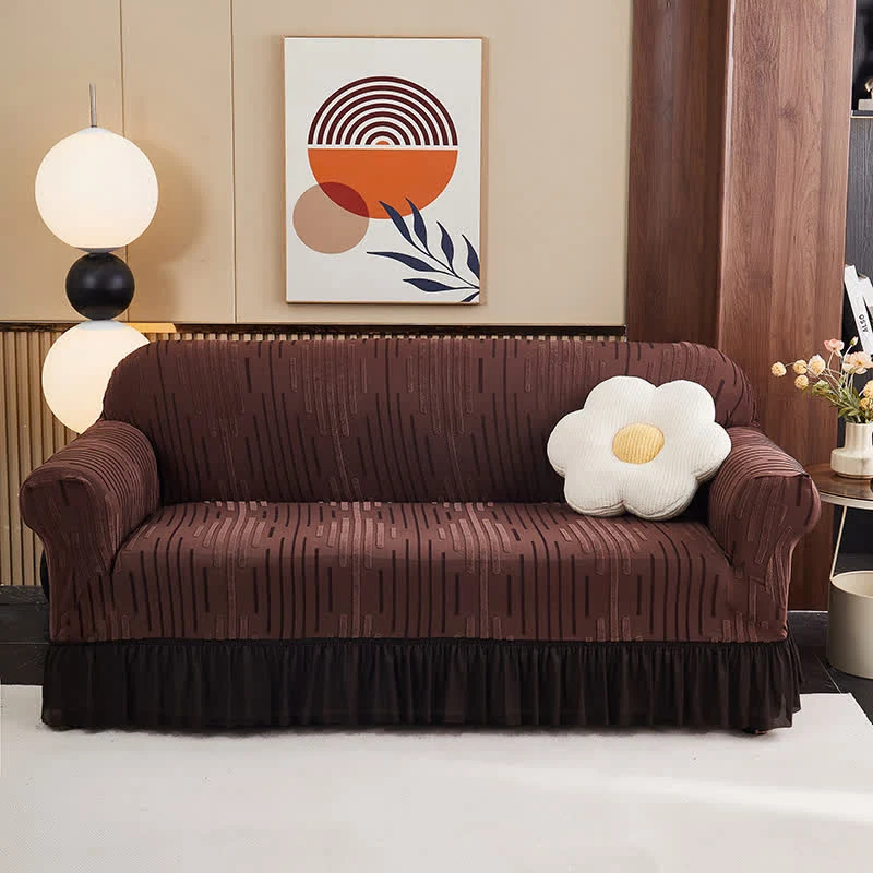 Fashionable Ownkoti 3D Jacquard Thickened Sofa Cover with Ruffled Skirt Recyclable