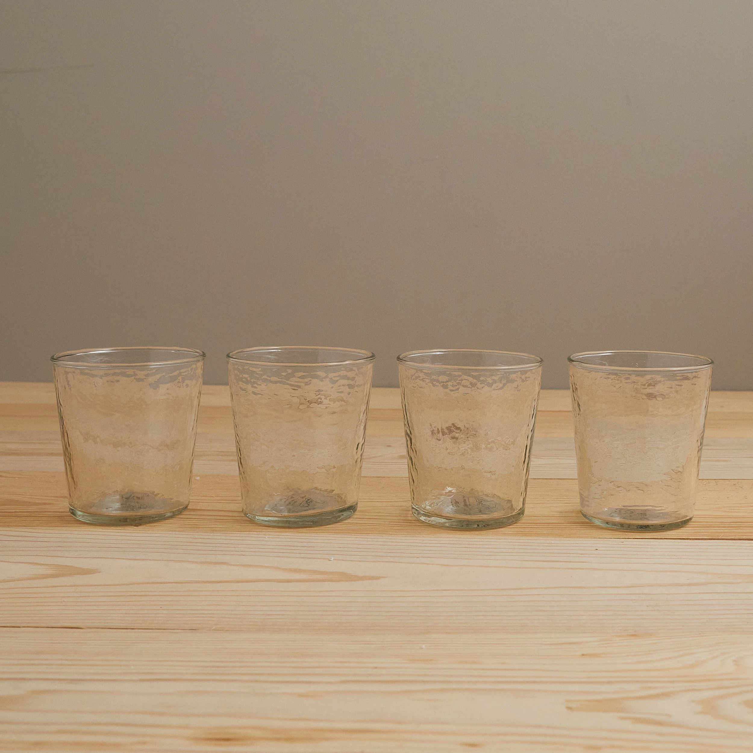 Superior Pebble Glass Tumbler Short Set of 4 Relaxed