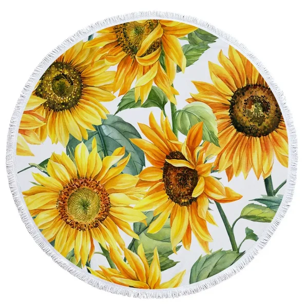 Effective Sunflower Round Towel Safe