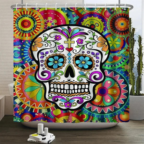 Top-Quality Skull Shower Curtain Sophisticated