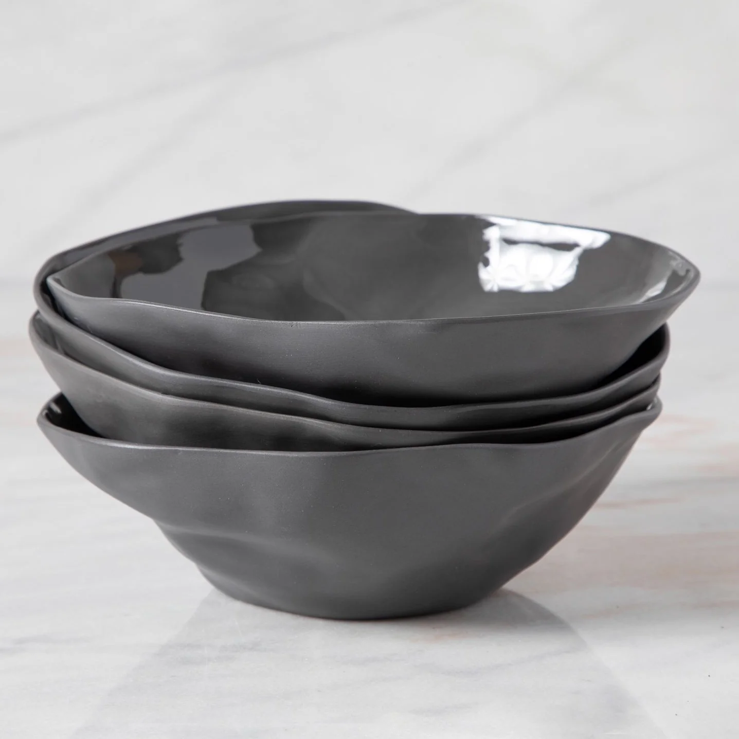 Eco-Friendly Tam Stoneware Side Bowl Slate Set of 4 Soft