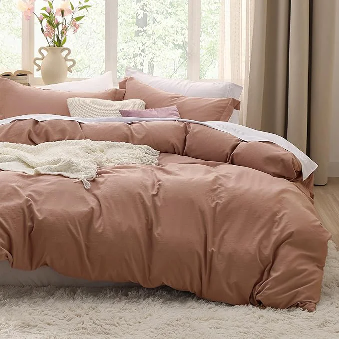 Breathable Bedsure Mocha Mousse California King Duvet Cover – Prewashed Cotton-Like Polyester Extra Soft Bedding Set Includes 1 Cal King Duvet Cover 104 39 39 x98 39 39 with Zipper Closure amp 2 Pillow Shams No Comforter Selected