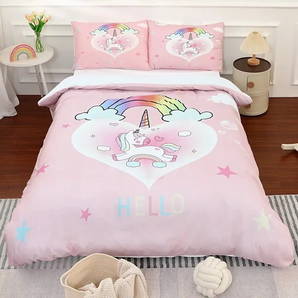 Advanced Kids Unicorn Heart Duvet Cover Healthy