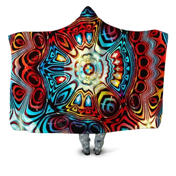 Minimalist Psychedelic Hooded Blanket Next-Generation