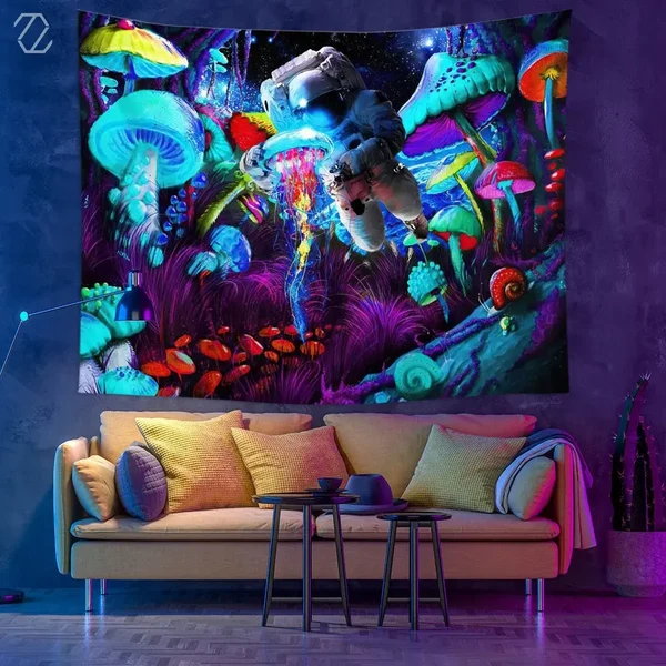 Smooth Mushroom Astronaut Tapestry Dependable