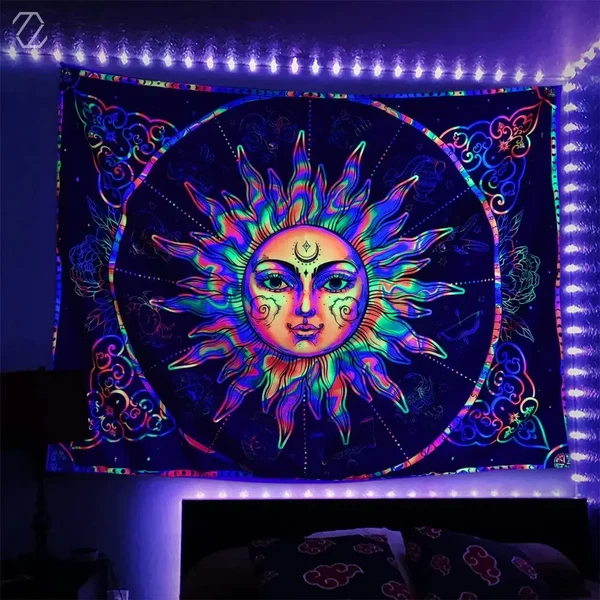 Expertly Made Psychedelic Sun Tapestry Effective