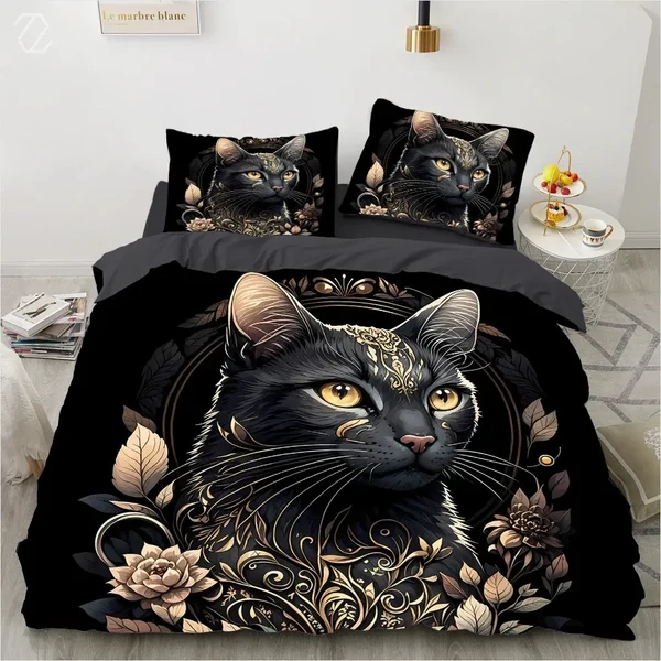 Premium 3D Cat Duvet Cover Sustainable