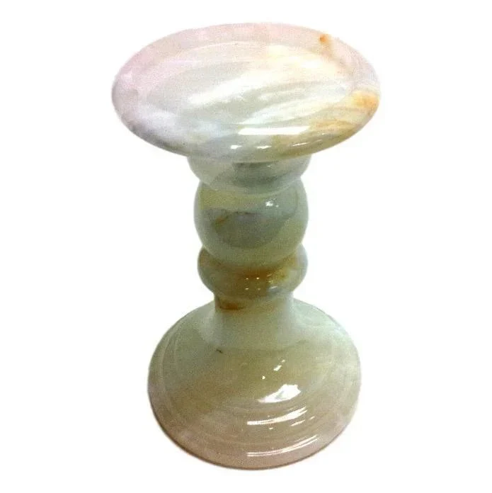 Convenient Unique Candle Holders White Onyx 7-inch Candle Holder Quality
