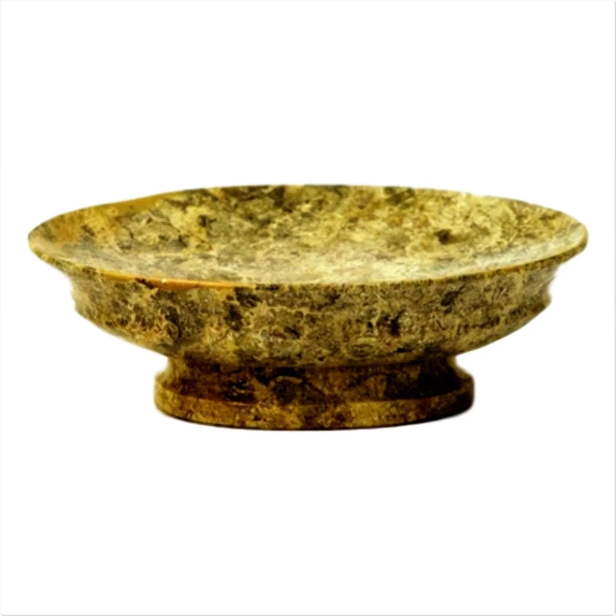 Recyclable Marble Soap Dish of Fossil Stone Bathroom Accessories Eco-Friendly