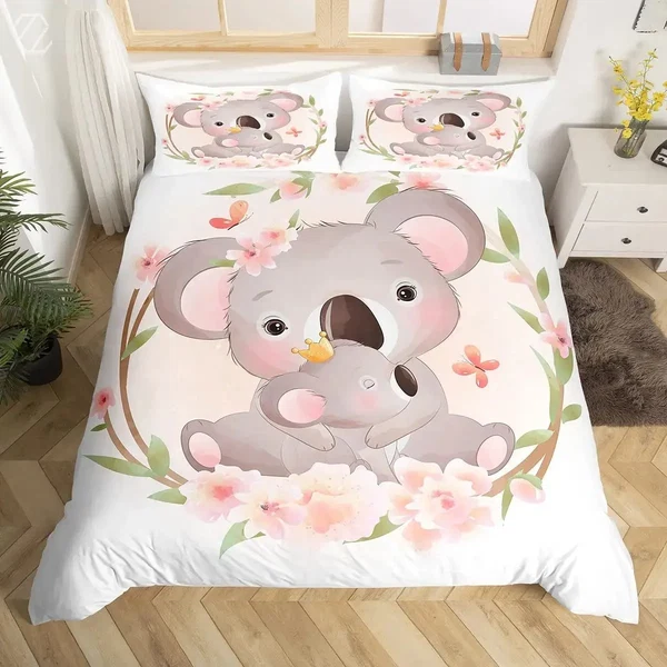 High-Performance Cartoon Koala Duvet Cover Smooth