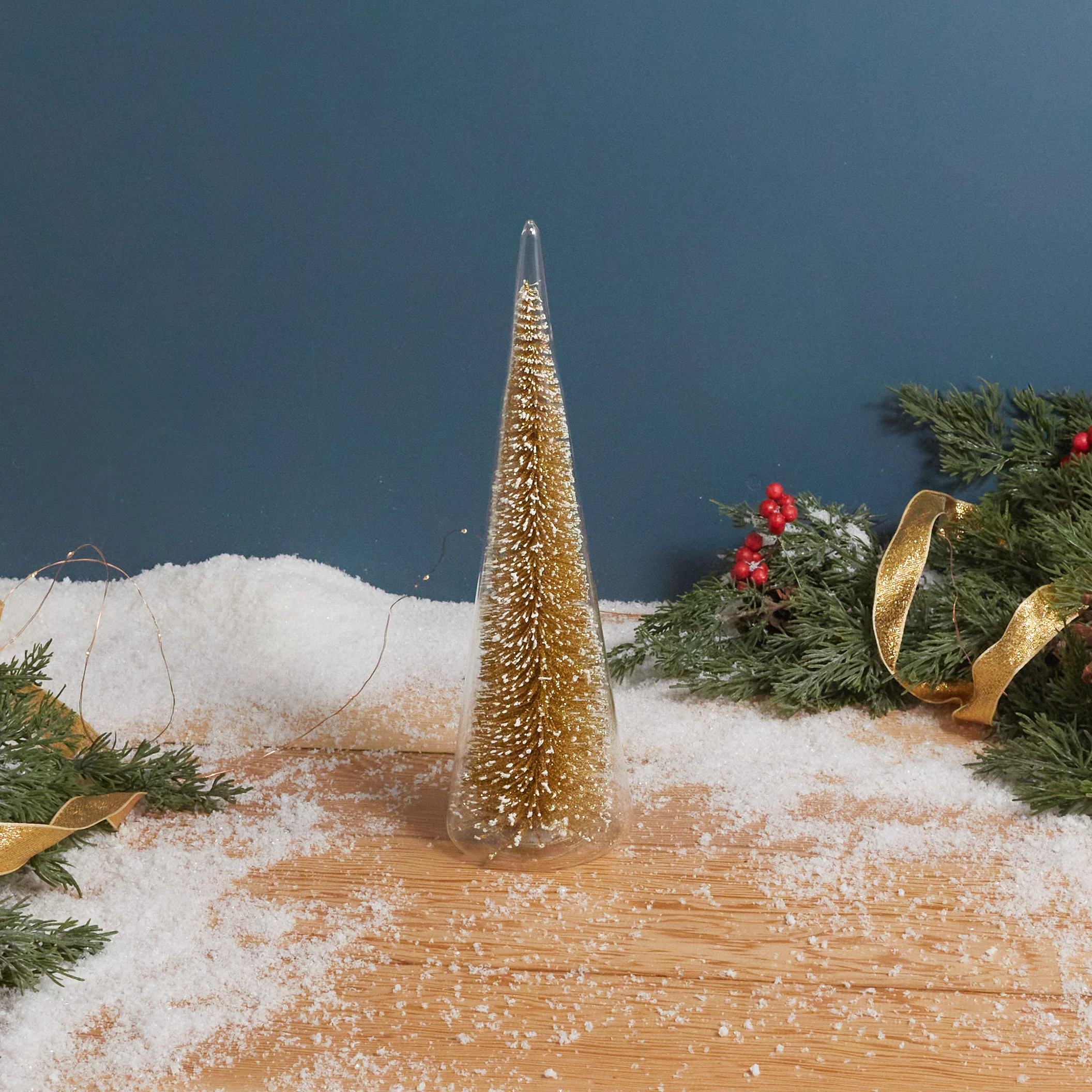 Eco-Friendly Modern Tree with Champagne Glitter Large Premium