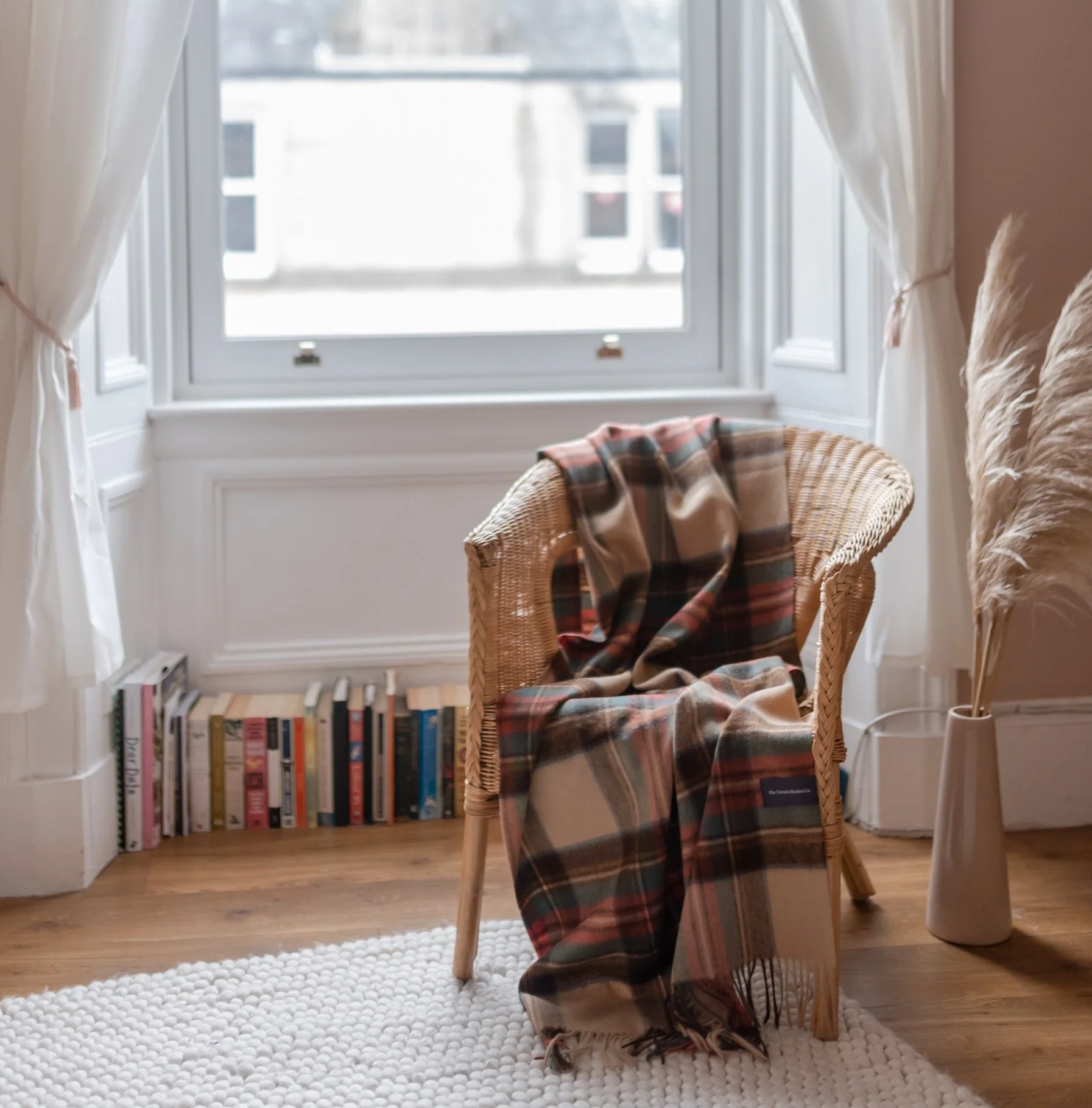 Durable Lambswool Blanket in Stewart Dress Antique Tartan Classic