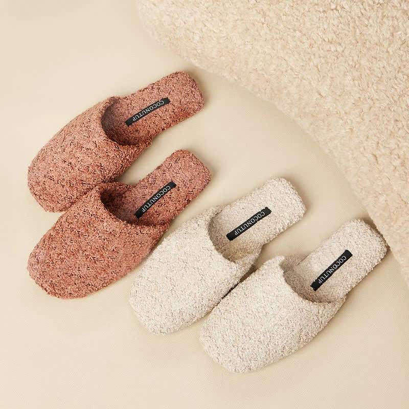 Excellent Ownkoti Luxury Solid Color Fuzzy Slippers Smooth