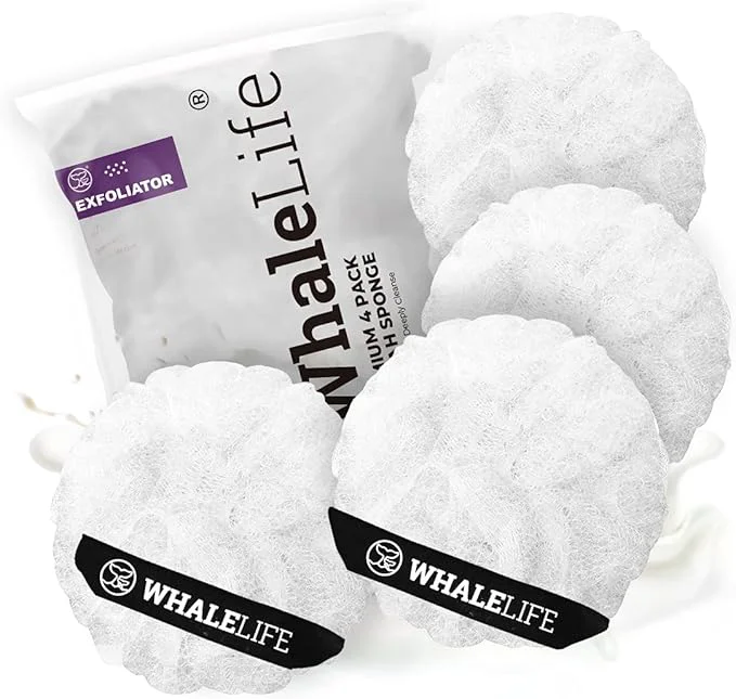 User-Friendly Loofah Sponge Bath Sponge for Women Men 4 Pack High-End
