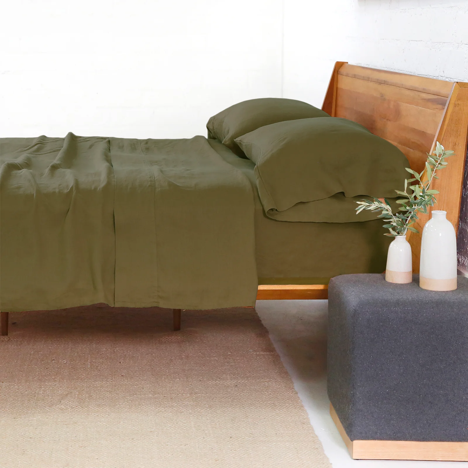 Premium Belgian Linen King Sheet Set Forest Prestigious